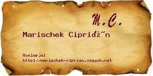 Marischek Ciprián névjegykártya